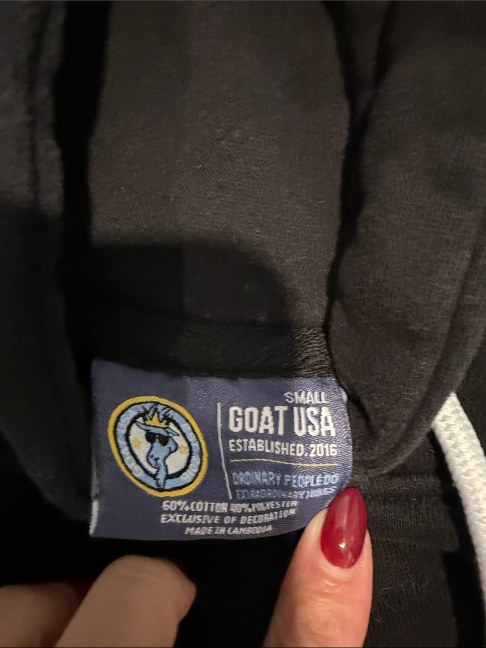 GOAT USA Black Basketball Hoodie Size Small - Picture 3 of 4